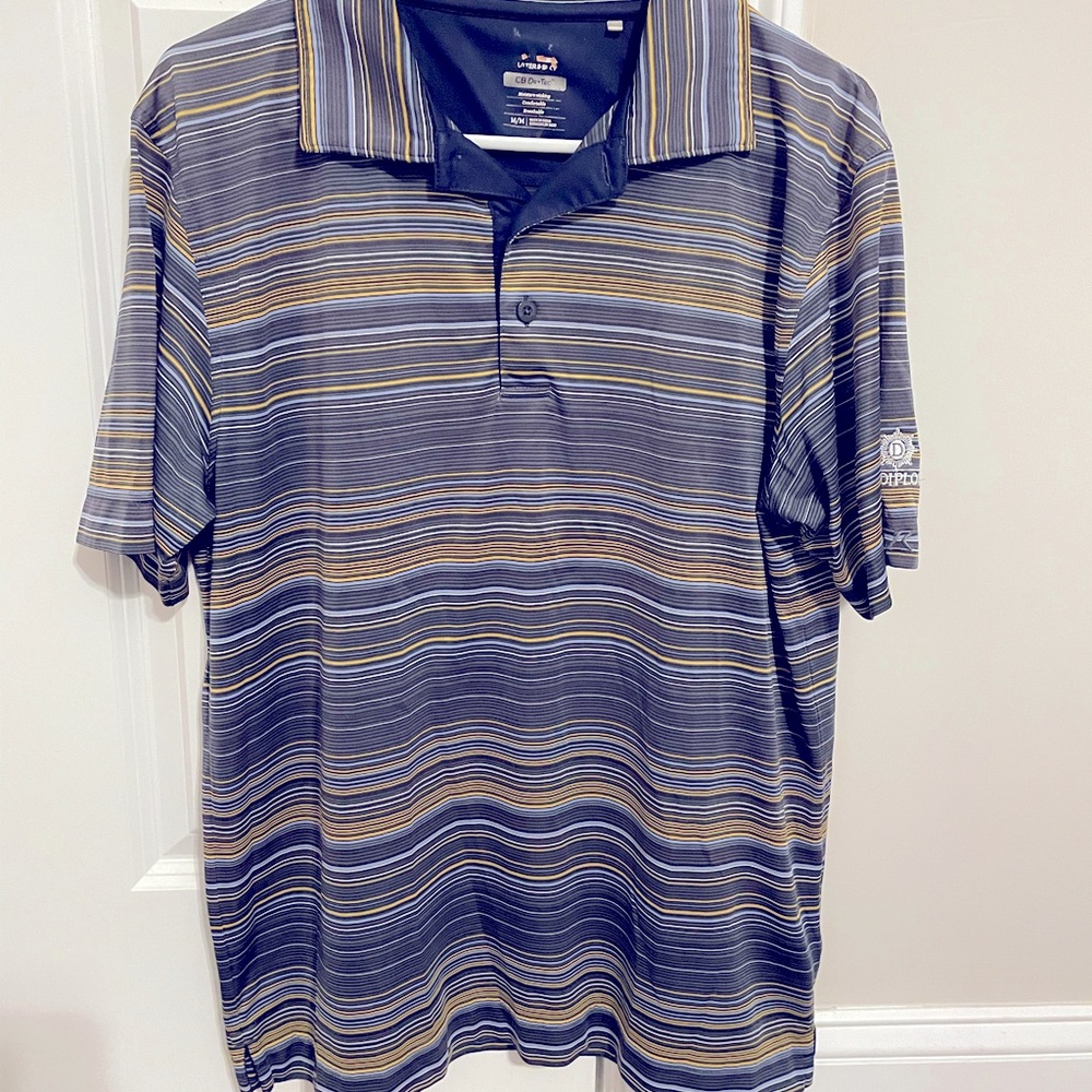 Assorted Colors Striped Golf Polo Shirt - Diplomat Logo on sleeve - Medium